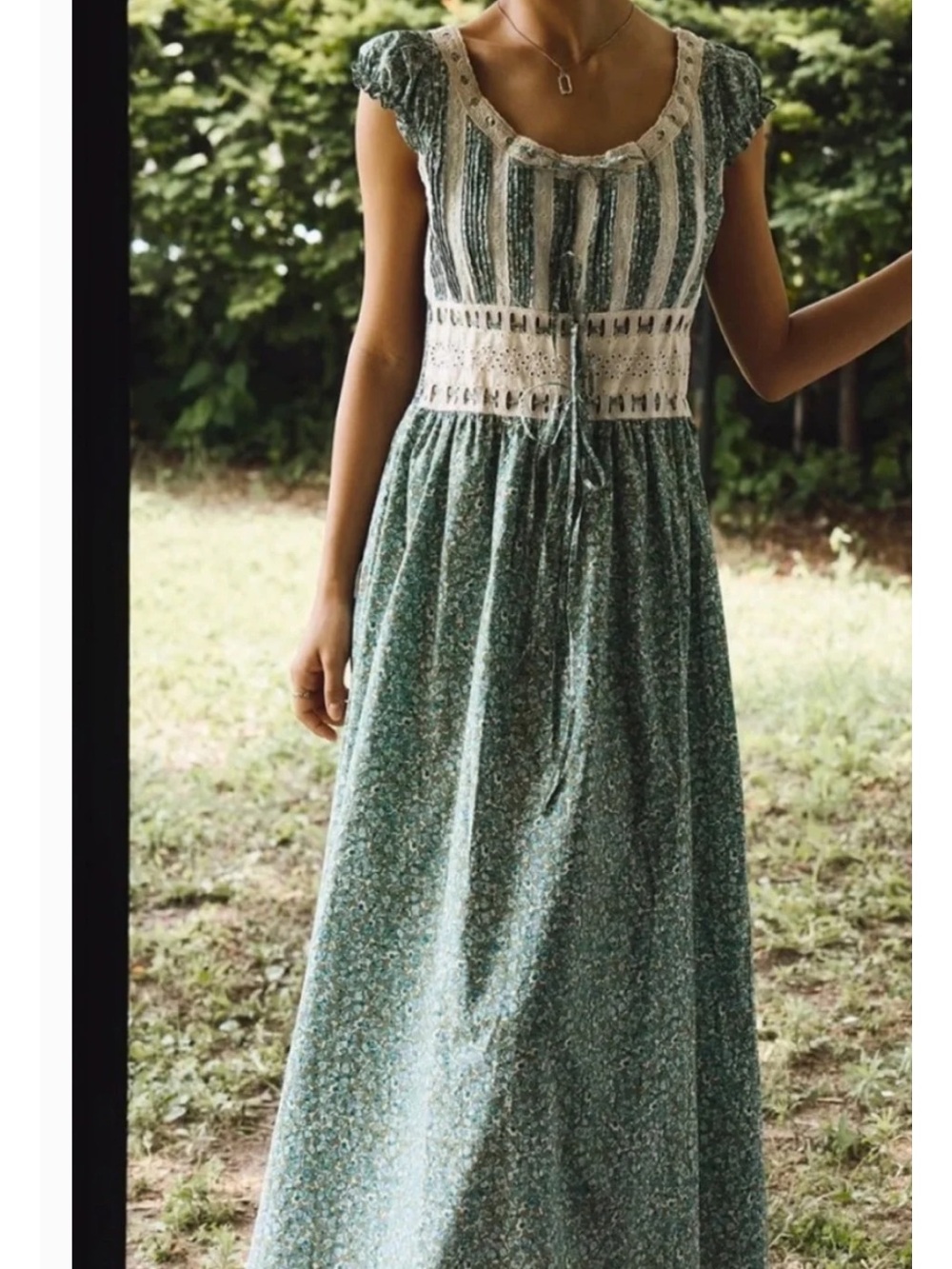 Nothing Fits But Green Floral Rhodes Dress NWT